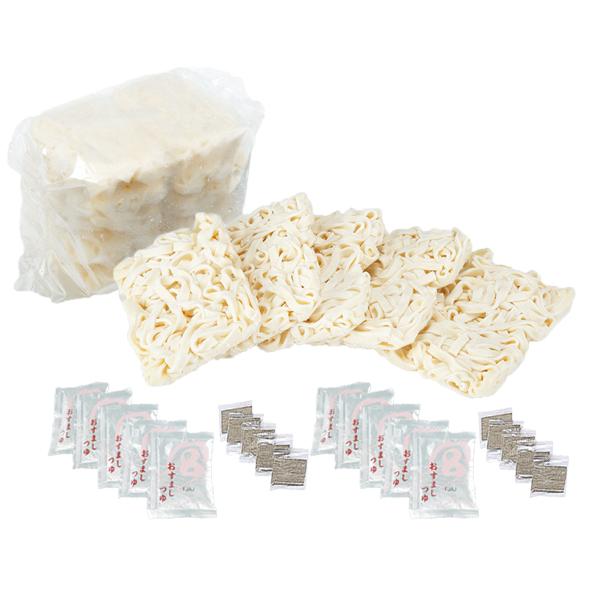 小麦粉100％の打ちたてめんを、ゆで揚げ後瞬時に冷凍することにより、釜揚げ状態のおいしさがそのままとじこめられています。肉厚でもっちりとした食感をお楽しみください。調理時間が短く、お手軽にお召し上がりいただけます。あっさり白だしつゆのおすま...