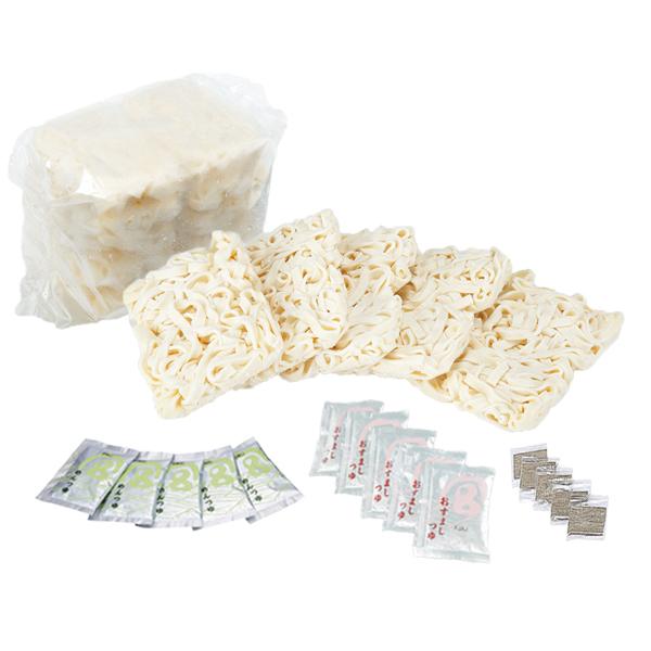 小麦粉100％の打ちたてめんを、ゆで揚げ後瞬時に冷凍することにより、釜揚げ状態のおいしさがそのままとじこめられています。肉厚でもっちりとした食感をお楽しみください。調理時間が短く、お手軽にお召し上がりいただけます。かつお風味の定番しょうゆ味...