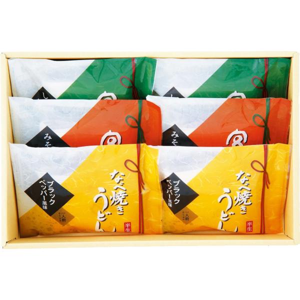 半生麺　宮きしめん結　６食詰合なべ焼きうどん×２食しょうゆきしめん×２食みそ煮込きしめん×２食人と人を結びつけたい、そんな想いを込めた宮きしめん結（ゆい）は、大切な方への贈り物におすすめです。宮きしめんの半生麺は、短く切りだした麺を棒につる...