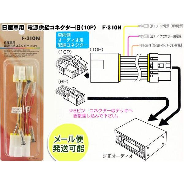 ネコポス便 日産車用 電源供給コネクター 旧10p 電源取り出しキット F 310n F 310n Mail バイク カー用品のプリネット都 通販 Yahoo ショッピング