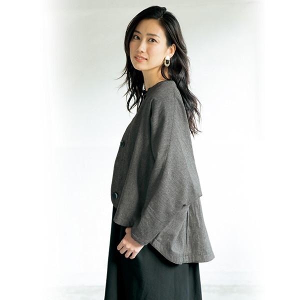 ジャケット レディース 春 ゆったりデザインジャケット 40代 50代 60代 70代 ミセスファッション シニアファッション 婦人 服 千鳥 おしゃれ 京都通販 ミセスのファッション館 通販 Yahoo ショッピング