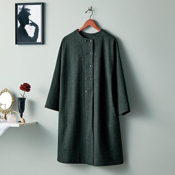 コート アウター レディース 秋 冬 多ボタンヘリンボーン コート 40代 50代 60代 70代 ミセスファッション シニアファッション 婦人 服 京都通販 ミセスのファッション館 通販 Yahoo ショッピング