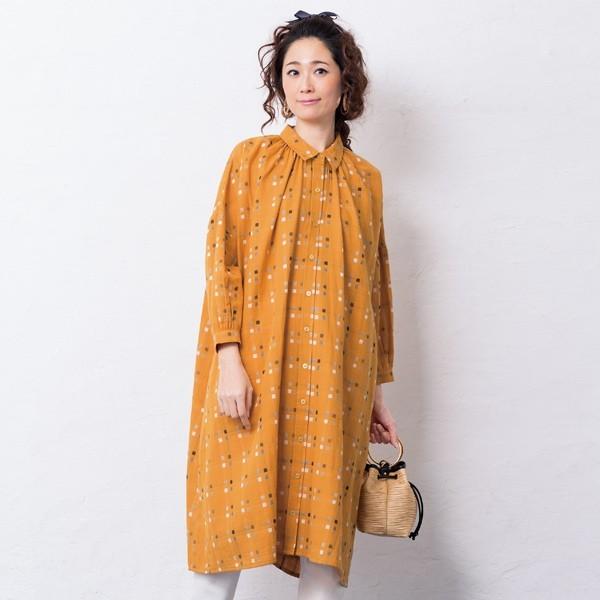 シャツ ワンピース かわいい レディース 春 夏 ダブルガーゼジャカードシャツワンピース 40代 50代 60代 70代 ミセス シニア ファッション 服 京都通販 ミセスのファッション館 通販 Yahoo ショッピング