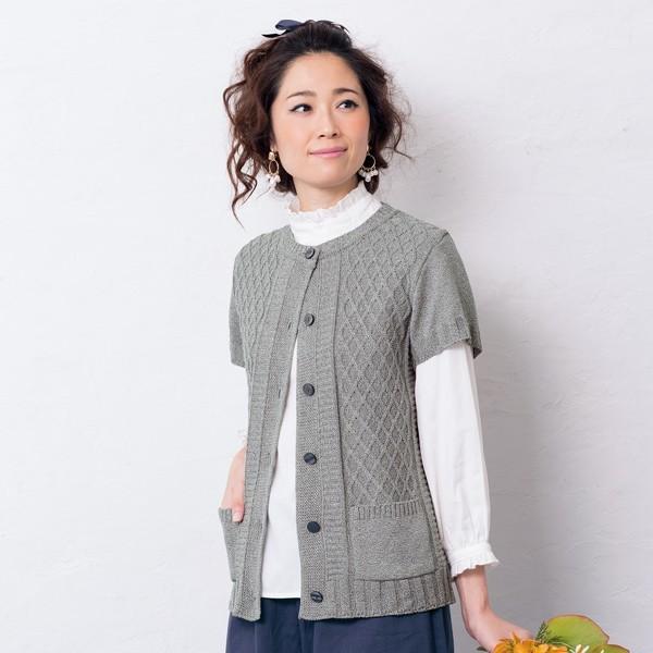 ニットベスト トップス レディース 春 夏 綿混杢調ニットベスト 40代 50代 60代 70代 ミセスファッション シニアファッション 服 京都通販 ミセスのファッション館 通販 Yahoo ショッピング