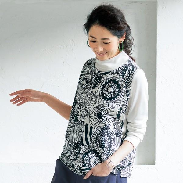 北欧柄風 おしゃれ ベスト レディース 春 夏 ミニ裏毛花柄プリントベスト 40代 50代 60代 70代 ミセスファッション シニア ファッション 服 京都通販 ミセスのファッション館 通販 Yahoo ショッピング