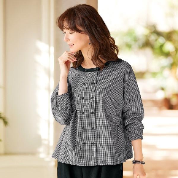 ジャケット レディース 春 夏 多ボタン配色ブラウスジャケット 40代 50代 60代 70代 ミセスファッション シニアファッション 服 京都通販 ミセスのファッション館 通販 Yahoo ショッピング