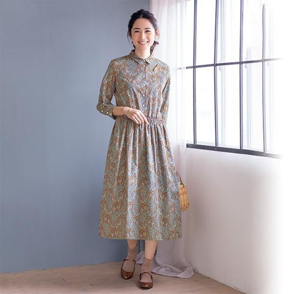 シャツ ワンピース おしゃれ レディース 春夏 ペイズリープリントシャツワンピース 40代 50代 60代 70代 ミセスファッション シニアファッション 服 京都通販 ミセスのファッション館 通販 Yahoo ショッピング
