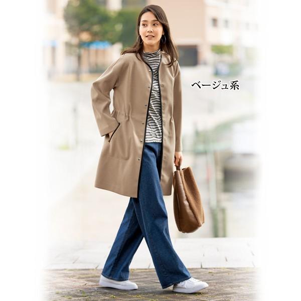 コート アウター レディース 秋 冬 メルトンジャージパイピングコート 40代 50代 60代 70代 ミセスファッション シニアファッション 服 京都通販 ミセスのファッション館 通販 Yahoo ショッピング