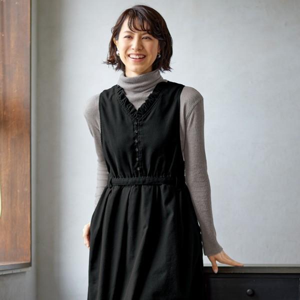 ワンピース レディース 秋 冬 2wayジャンパードレス ベルト付 40代 50代 60代 70代 ミセスファッション シニアファッション 服 京都通販 ミセスのファッション館 通販 Yahoo ショッピング