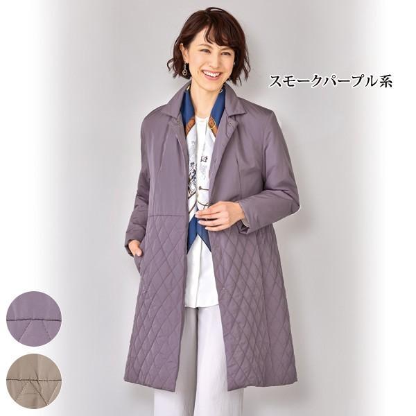 コート アウター レディース 春 キルティング切替薄中わたコート 40代 50代 60代 70代 ミセスファッション シニアファッション 服 京都通販 ミセスのファッション館 通販 Yahoo ショッピング