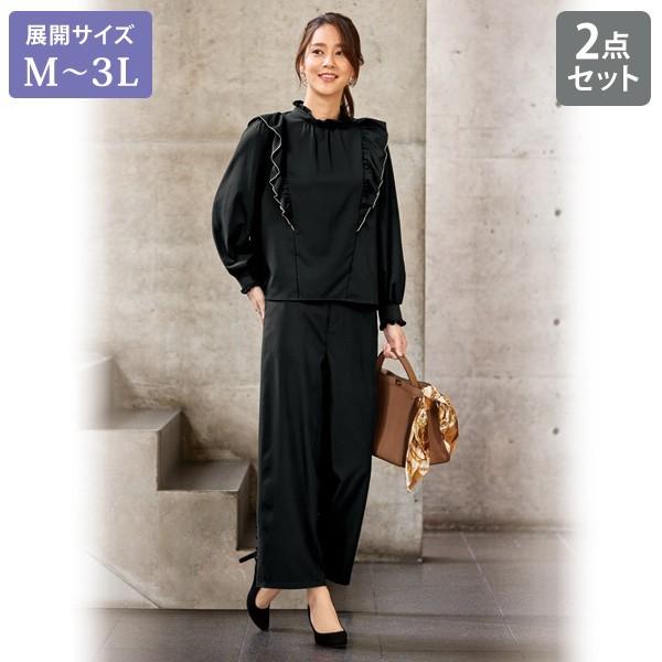 セットアップ レディース 春 配色メロウブラウス パンツセット 大きいサイズ 40代 50代 60代 70代 ミセスファッション シニアファッション 服 京都通販 ミセスのファッション館 通販 Yahoo ショッピング
