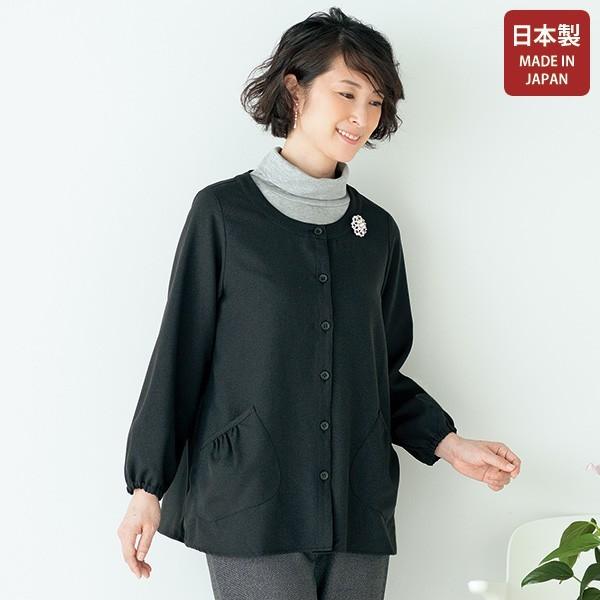 日本製 おしゃれ シャツジャケ レディース 春 ポケットデザインゆったりシャツジャケット 40代 50代 60代 70代 ミセスファッション シニアファッション 服 京都通販 ミセスのファッション館 通販 Yahoo ショッピング
