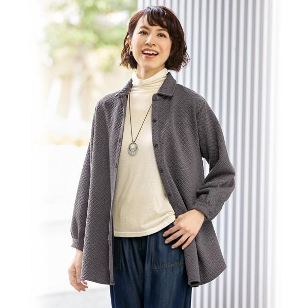 本日特価 おしゃれ 服 シニアファッション ミセスファッション 70代 60代 50代 40代 キルティング風シャツジャケット 春秋 レディース ジャケット キルティングコート サイズ L Venouziou Gr