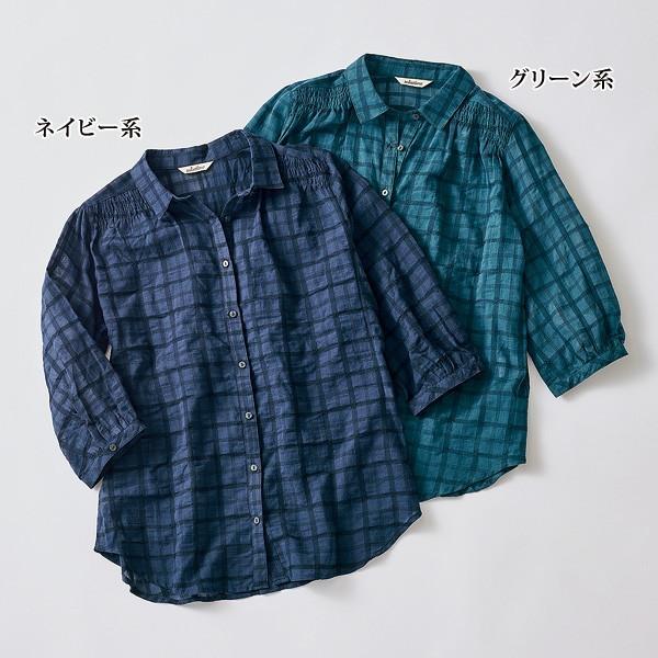 おしゃれ ブラウス レディース 春夏 風が通るようなチェックシャツ 40代 50代 60代 70代 ミセスファッション シニアファッション 服 京都通販 ミセスのファッション館 通販 Yahoo ショッピング