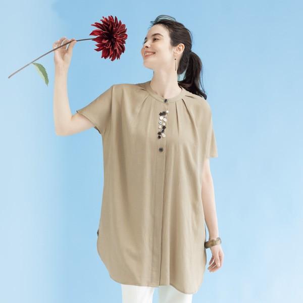 チュニック 大人可愛い レディース おしゃれ 春夏 40代 50代 60代 70代  