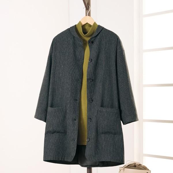 最終特別価格エムズグレイシー40新品千鳥柄コート　グレー　コサージュ付き 最終特別価格エムズグレイシー40新品千鳥柄コート グレー