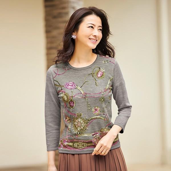 アンサンブル レディース 日本製 京都手捺染プリントニットアンサンブル 50代 60代 70代 ミセス シニア ファッション 百貨店販売商品 クラシカル スカーフ 京都通販 ミセスのファッション館 通販 Yahoo ショッピング