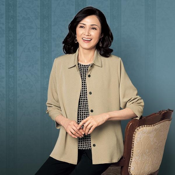 アンサンブル レディース 春 夏 ちりめんジャケットアンサンブル 50代 60代 70代 80代 ミセスファッション シニアファッション ジャケット ブラウス 京都通販 ミセスのファッション館 通販 Yahoo ショッピング