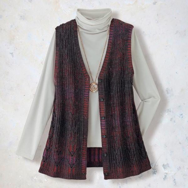 ベスト トップス レディース 秋 冬 かすりニットベスト 50代 60代 70代 80代 ミセスファッション シニアファッション 婦人 服 京都通販 ミセスのファッション館 通販 Yahoo ショッピング