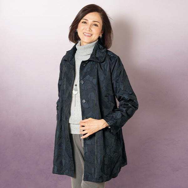 コート アウター レディース 春 秋 ジャカード スプリングコート 50代 60代 70代 80代 ミセスファッション シニアファッション 服 京都通販 ミセスのファッション館 通販 Yahoo ショッピング