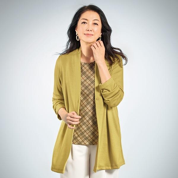 カーディガン トっプス レディース ウール入りソフトポンチカーディガン 50代 60代 70代 80代 ミセスファッション シニアファッション 服 百貨店販売商品 京都通販 ミセスのファッション館 通販 Yahoo ショッピング