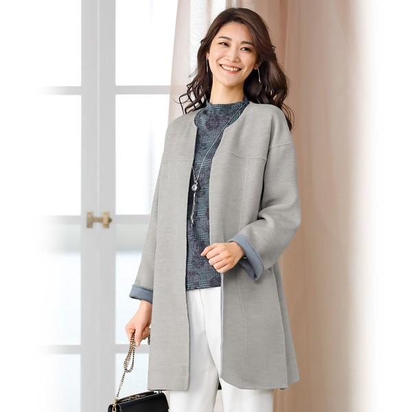 アウター コート おしゃれ レディース 春 秋冬 ハンドメイド裏配色コート 50代 60代 70代 80代 ミセスファッション シニア ファッション 服 京都通販 ミセスのファッション館 通販 Yahoo ショッピング