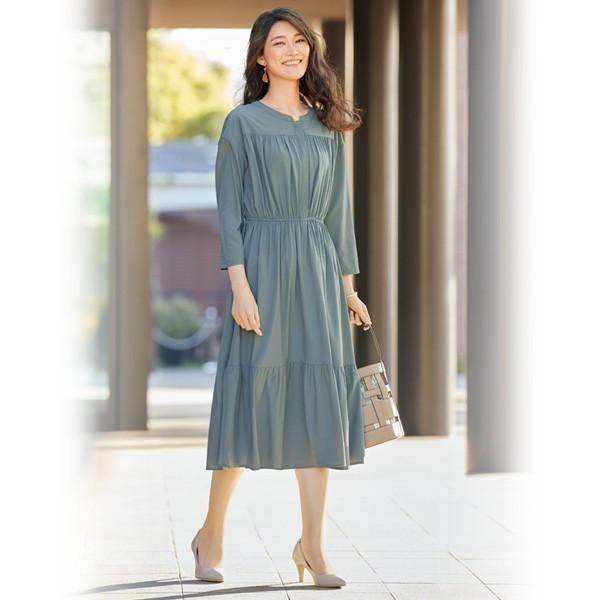 ワンピース レディース 春 夏 ティアードワンピース 50代 60代 70代 80代 ミセスファッション シニアファッション 服 京都通販 ミセスのファッション館 通販 Yahoo ショッピング