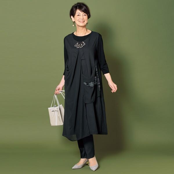 アンサンブル ワンピース レディース 春夏 デザインロングベスト ワンピースアンサンブル 50代 60代 70代 80代 ミセス シニア ファッション 服 京都通販 ミセスのファッション館 通販 Yahoo ショッピング