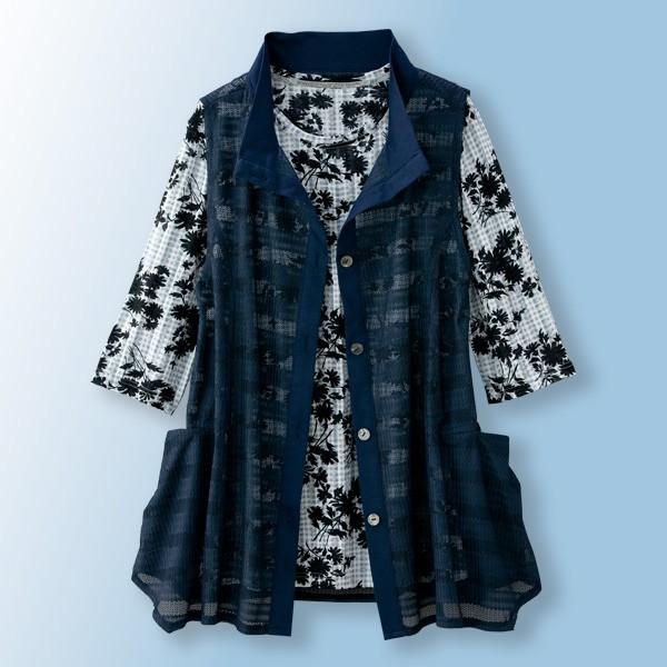 ベスト トップス レディース 春夏 レーシーボーダーデザインベスト 50代 60代 70代 80代 ミセスファッション シニアファッション 服 京都通販 ミセスのファッション館 通販 Yahoo ショッピング