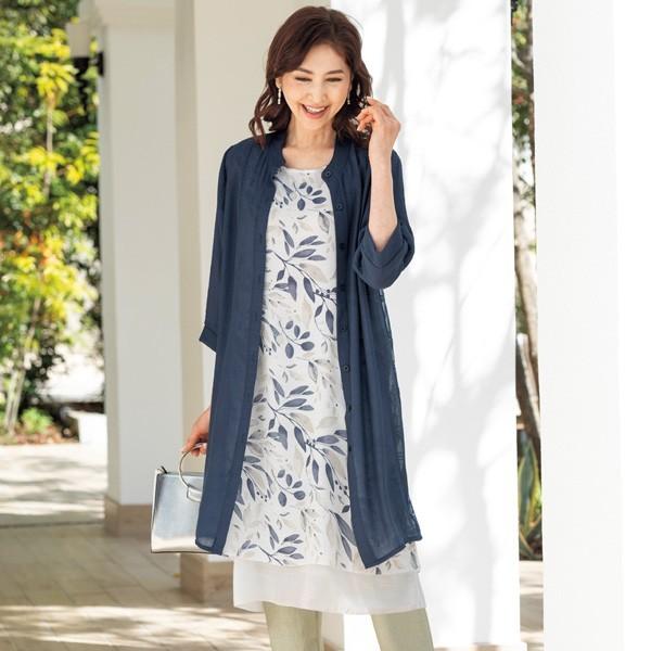 アンサンブル トップス レディース 春夏 後ろレース使いデザインアンサンブル 50代 60代 70代 80代 ミセス シニア ファッション 服 京都通販 ミセスのファッション館 通販 Yahoo ショッピング