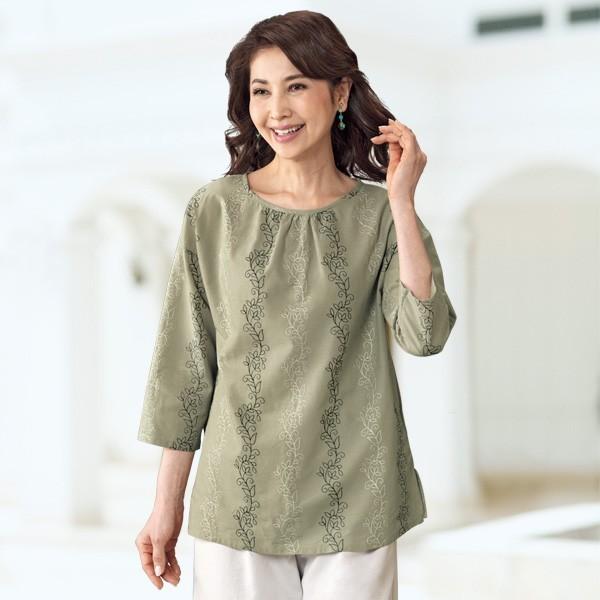 ブラウス トップス レディース 春夏 刺しゅう使いブラウス 50代 60代 70代 80代 ミセスファッション シニアファッション 服 京都通販 ミセスのファッション館 通販 Yahoo ショッピング