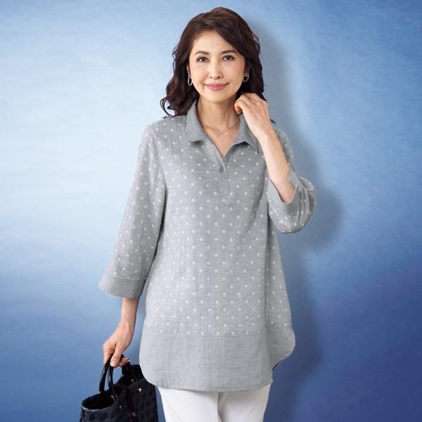 ブラウス トップス レディース 春夏 オーガニックコットン ダブルガーゼオーバーブラウス 50代 60代 70代 80代 ミセス シニア ファッション 服 京都通販 ミセスのファッション館 通販 Yahoo ショッピング