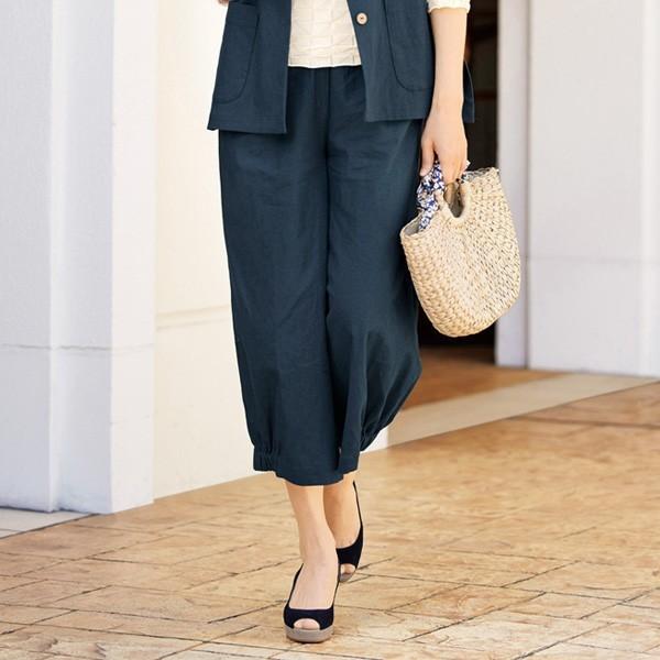 パンツ ボトム レディース 夏 綿麻デザインパンツ 50代 60代 70代 80代 ミセスファッション シニアファッション 服 百貨店販売商品 京都通販 ミセスのファッション館 通販 Yahoo ショッピング