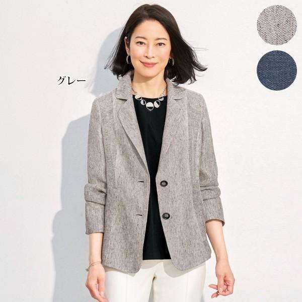 ジャケット レディース 夏 麻100 からみ織ジャケット 50代 60代 70代 80代 ミセスファッション シニアファッション 服 百貨店販売商品 京都通販 ミセスのファッション館 通販 Yahoo ショッピング