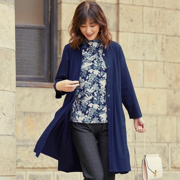 おしゃれ コート アウター レディース 秋 冬 ピンタックデザイン ワンピ風コート 50代 60代 70代 80代 ミセスファッション シニアファッション 服 京都通販 ミセスのファッション館 通販 Yahoo ショッピング