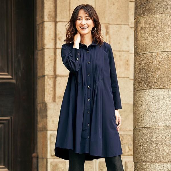 おしゃれ コート アウター レディース 秋 冬 ピンタックデザイン ワンピ風コート 50代 60代 70代 80代 ミセスファッション シニアファッション 服 京都通販 ミセスのファッション館 通販 Yahoo ショッピング