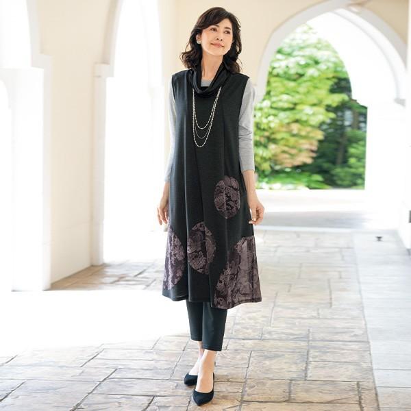 おしゃれ ワンピース レディース 秋 冬 切替デザインジャンパースカート 50代 60代 70代 80代 ミセスファッション シニアファッション 服 京都通販 ミセスのファッション館 通販 Yahoo ショッピング