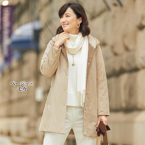 あったか コート アウター おしゃれ レディース 秋冬 M D S中わた配色デザインコート 50代 60代 70代 80代 ミセス シニア ファッション 服 中綿 京都通販 ミセスのファッション館 通販 Yahoo ショッピング