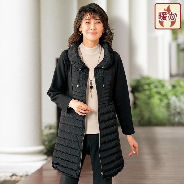 ジャケット アウター レディース 秋 冬 キルト切替中わたロングジャケット 50代 60代 70代 80代 ミセスファッション シニアファッション 婦人 服 京都通販 ミセスのファッション館 通販 Yahoo ショッピング