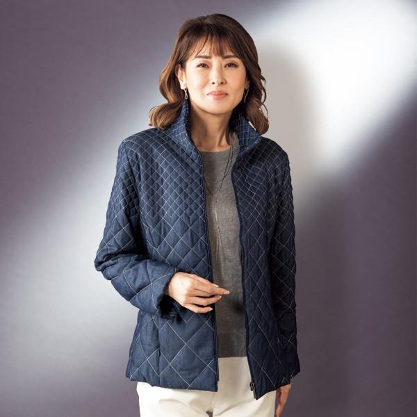 ジャケット アウター レディース 秋 冬 デニム中わたキルトジャケット 50代 60代 70代 80代 ミセスファッション シニアファッション 婦人 服 京都通販 ミセスのファッション館 通販 Yahoo ショッピング