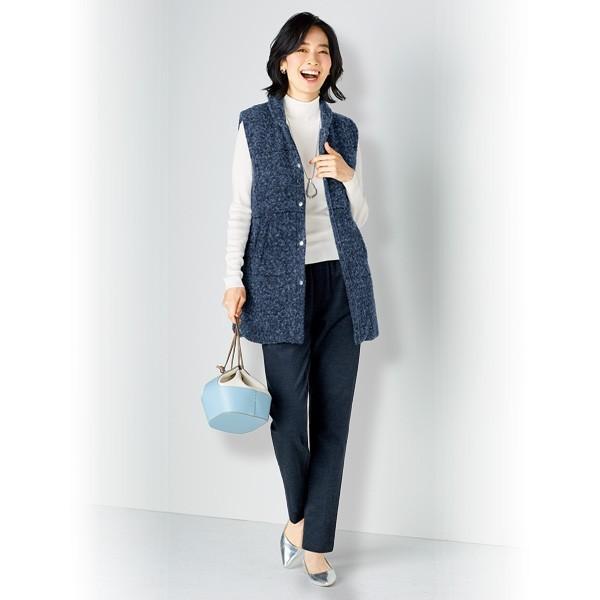 おしゃれベスト レディース 春秋 ブークレー素材中わたベスト 大きいサイズ 50代 60代 70代 80代 ミセス シニア ファッション 百貨店販売商品 京都通販 ミセスのファッション館 通販 Yahoo ショッピング