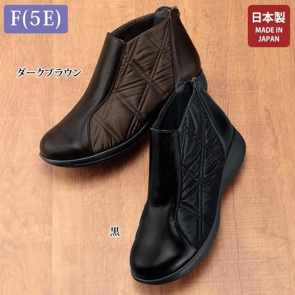 大人気定番商品 ブーツ シューズ 百貨店販売商品 靴 シニア ミセス 80代 70代 60代 50代 牛革f 5e キルティングチャッカーブーツ レディース ブーティー 色 ブラック Www Buccella Com