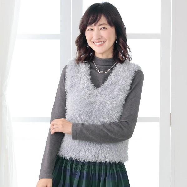 ベスト レディース おしゃれ 秋冬 ミセス シニア ファッション 50代 60