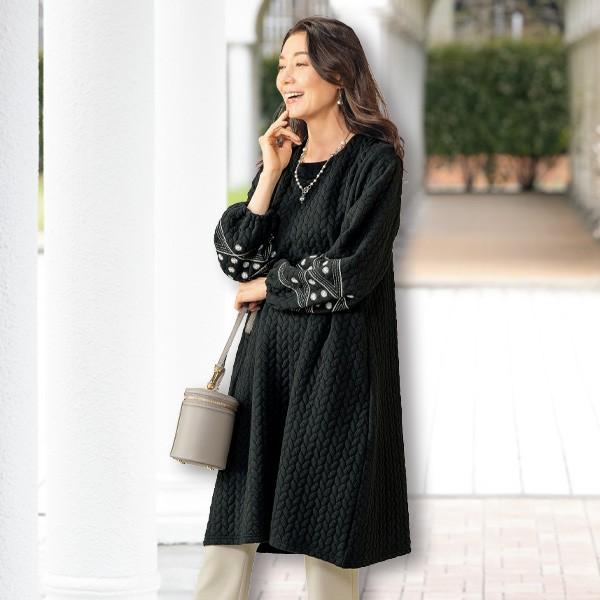 ワンピース きれいめ おしゃれ 秋冬 40代 50代 60代 70代 80代 ミセス