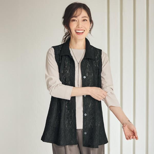 ベスト ジレ レディース おしゃれ 春夏 ミセス シニア ファッション 40