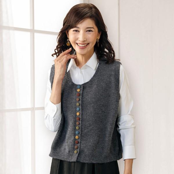 ベスト ジレ レディース おしゃれ 秋冬 ミセス シニア ファッション 40