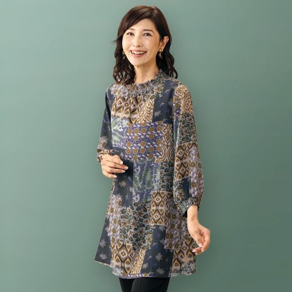 チュニック 大人可愛い おしゃれ 秋冬 ミセス シニア ファッション 40