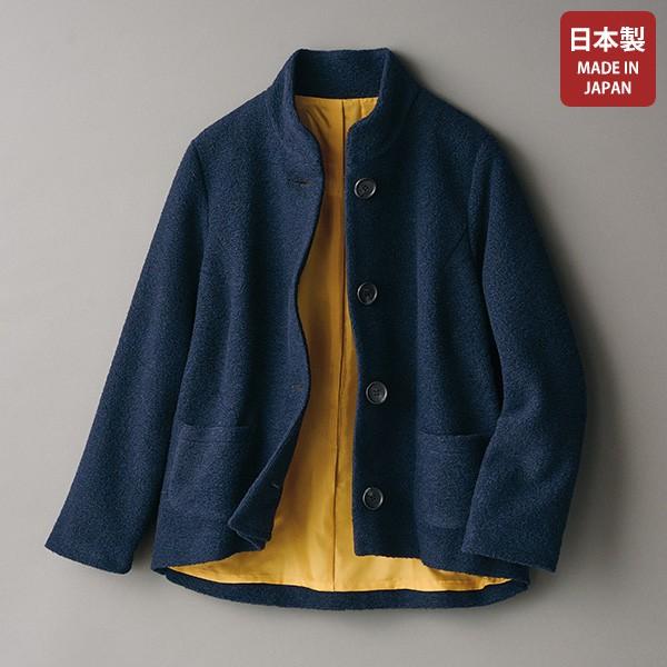 ジャケット アウター レディース おしゃれ ミセス シニア ファッション 50代 60代 70代 80代 百貨店通販販売商品 イタリア製生地使用スタンドニットジャケット