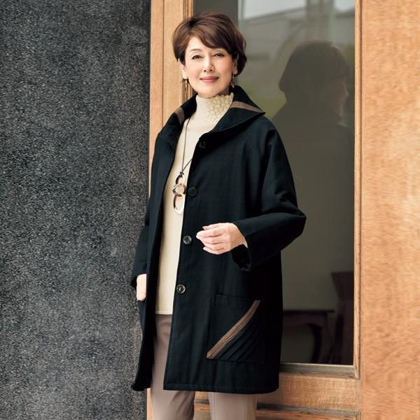 中わた入り和調コート 50代 60代 70代 80代 ファッション シニア ミセス レディース 婦人服 コート アウター 和 中綿 ゆったり 大人 京都通販 ミセスのファッション館 通販 Yahoo ショッピング