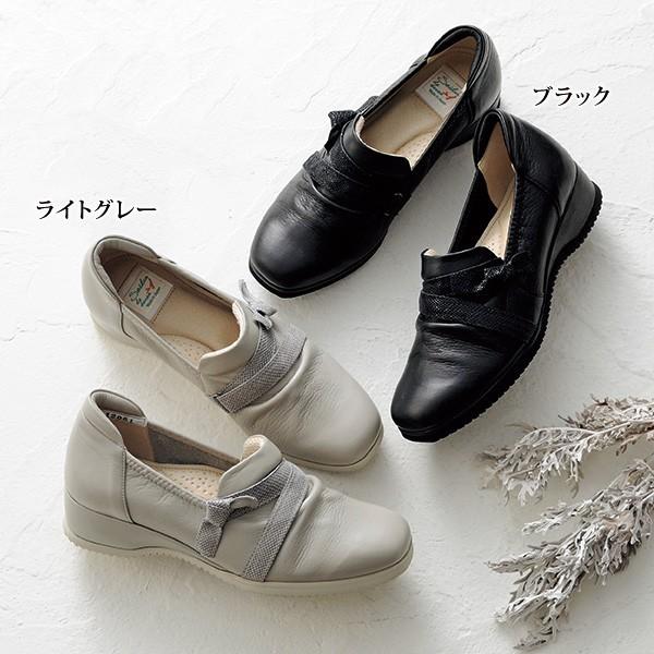 シューズ レディース マシュマロ龍野レザーのかくれコンフォートリボンシューズ 40代 50代 60代 70代 ミセス シニア ファッション 婦人 靴 京都通販 ミセスのファッション館 通販 Yahoo ショッピング